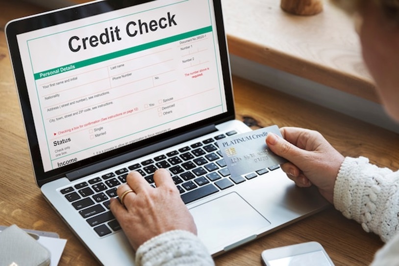 A person checking their credit score.